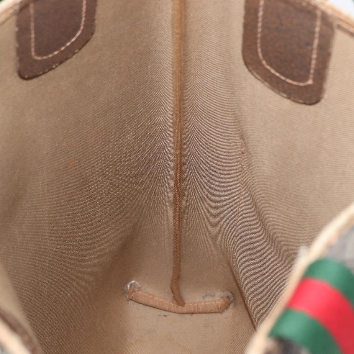 GUCCI GG Supreme Web Sherry Line Tote Bag PVC Beige 89 02 003 Auth BA10945
