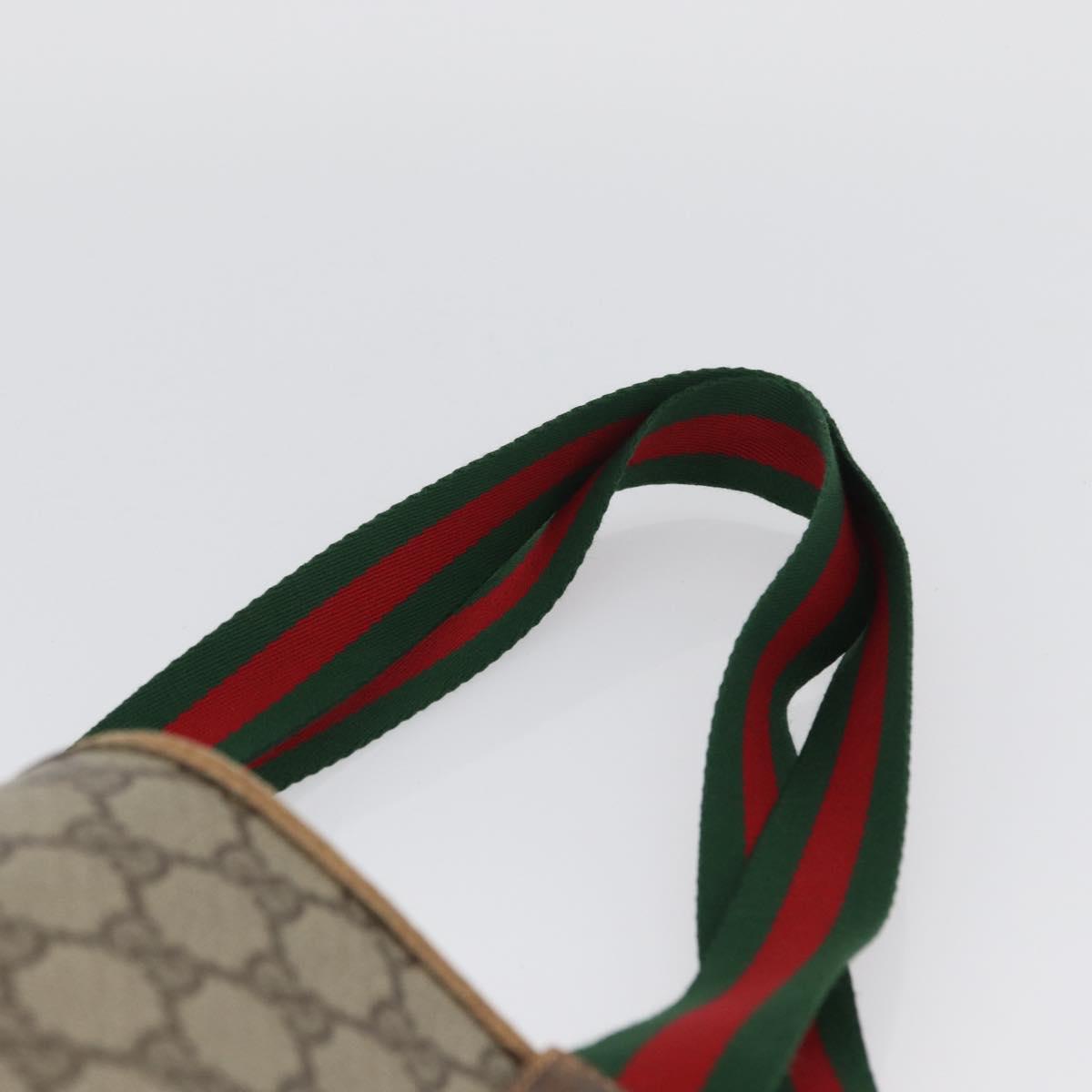 GUCCI GG Supreme Web Sherry Line Tote Bag PVC Beige 89 02 003 Auth BA10945