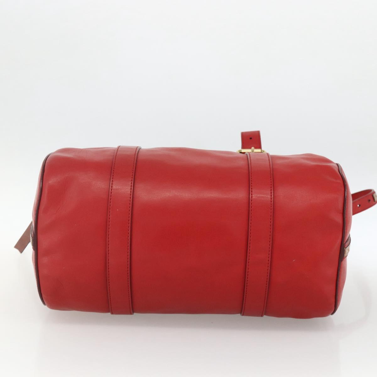 Chloe Tote Bag Leather 2way Red Gold Auth BA10946A