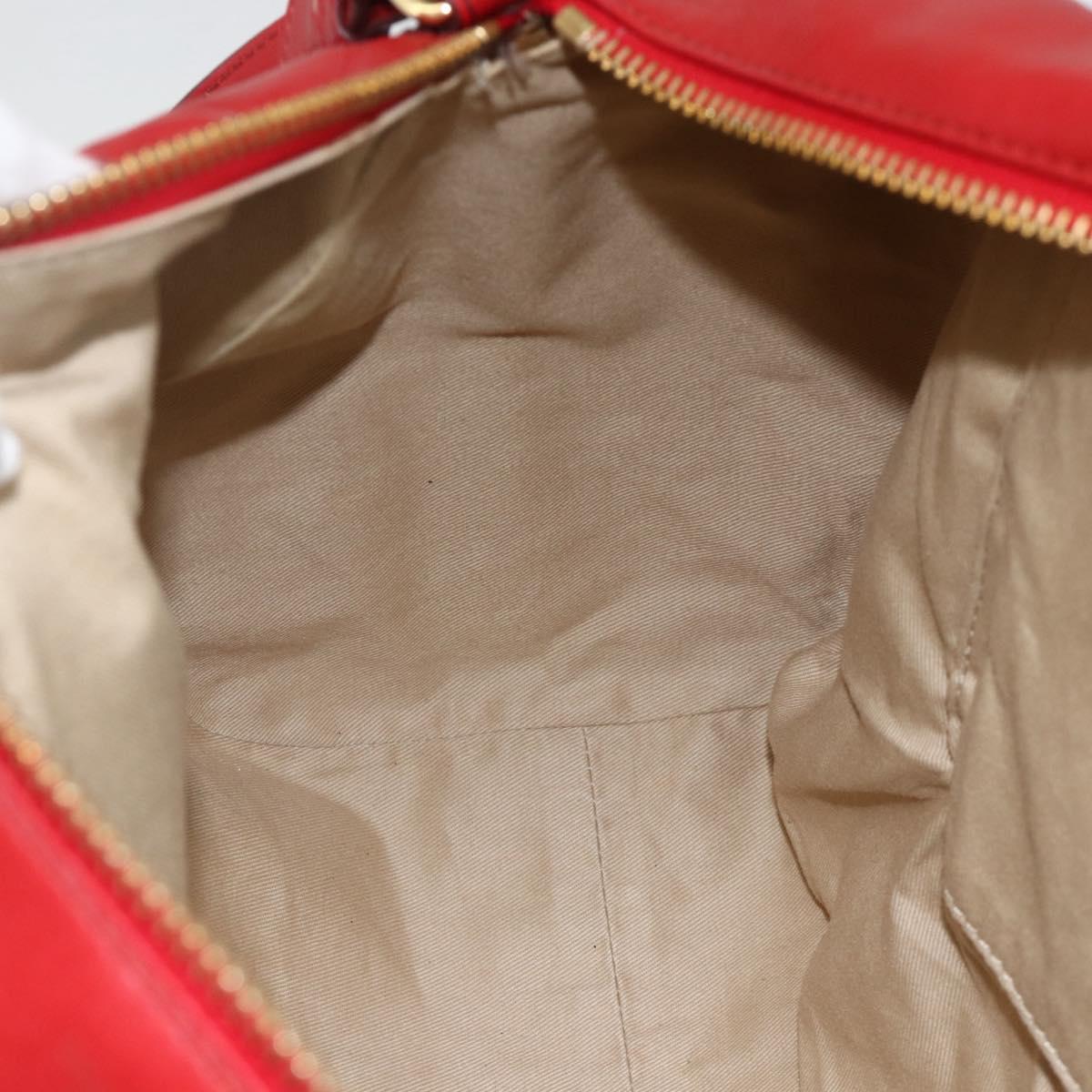 Chloe Tote Bag Leather 2way Red Gold Auth BA10946A