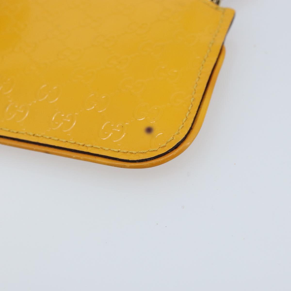 GUCCI Micro GG Canvas Guccissima Coin Purse PVC Yellow 233183 Auth BA10953