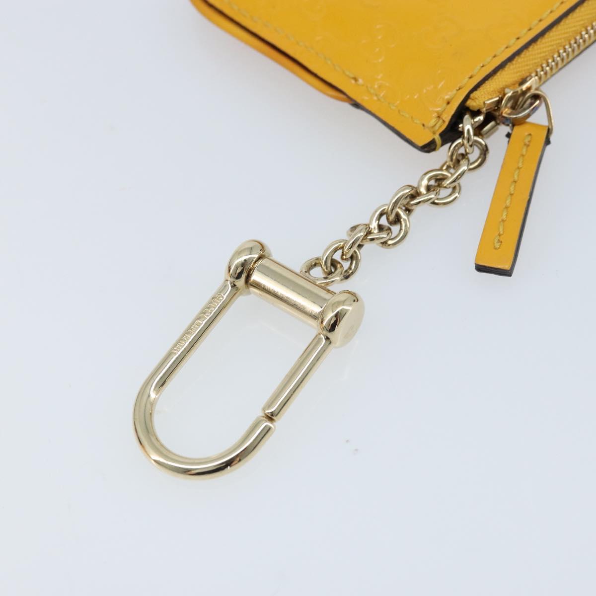 GUCCI Micro GG Canvas Guccissima Coin Purse PVC Yellow 233183 Auth BA10953