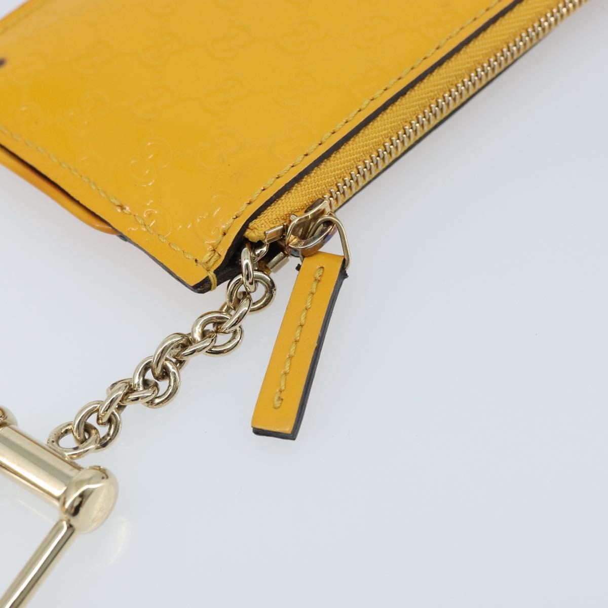 GUCCI Micro GG Canvas Guccissima Coin Purse PVC Yellow 233183 Auth BA10953