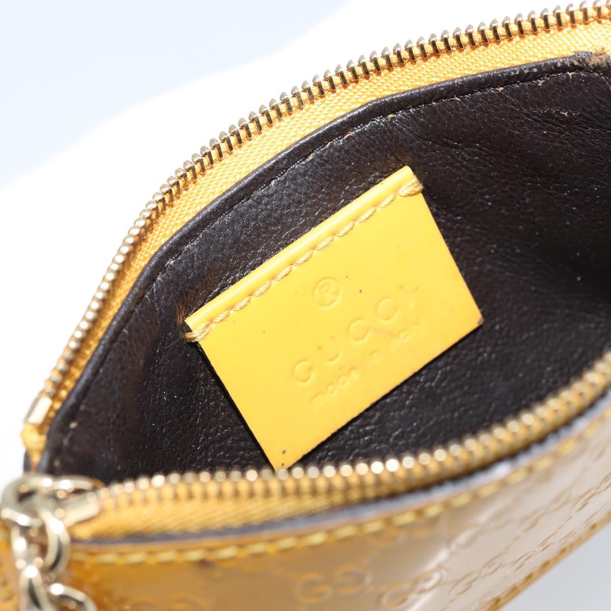 GUCCI Micro GG Canvas Guccissima Coin Purse PVC Yellow 233183 Auth BA10953