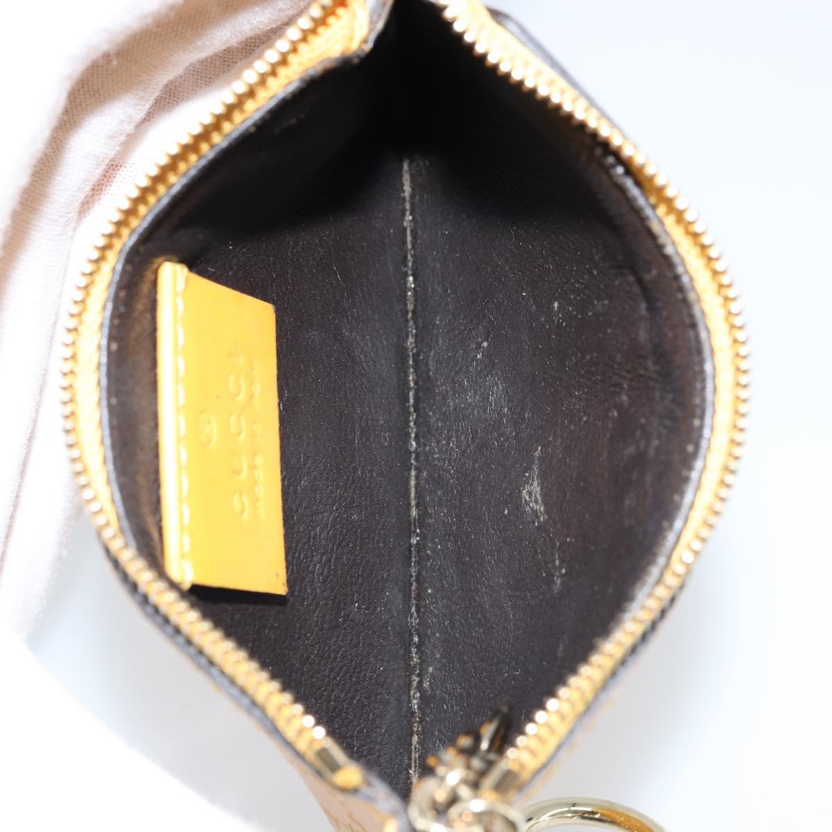 GUCCI Micro GG Canvas Guccissima Coin Purse PVC Yellow 233183 Auth BA10953