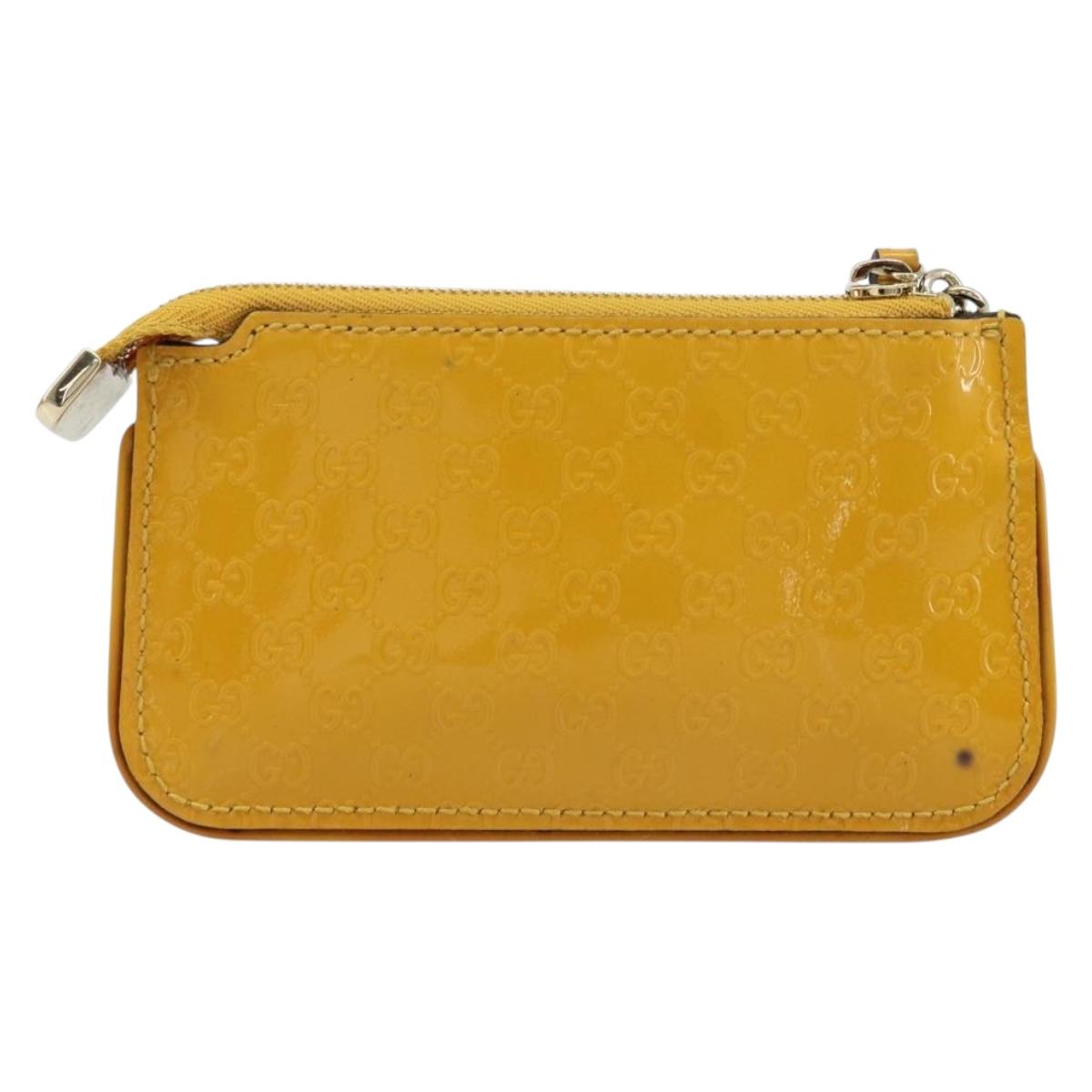 GUCCI Micro GG Canvas Guccissima Coin Purse PVC Yellow 233183 Auth BA10953