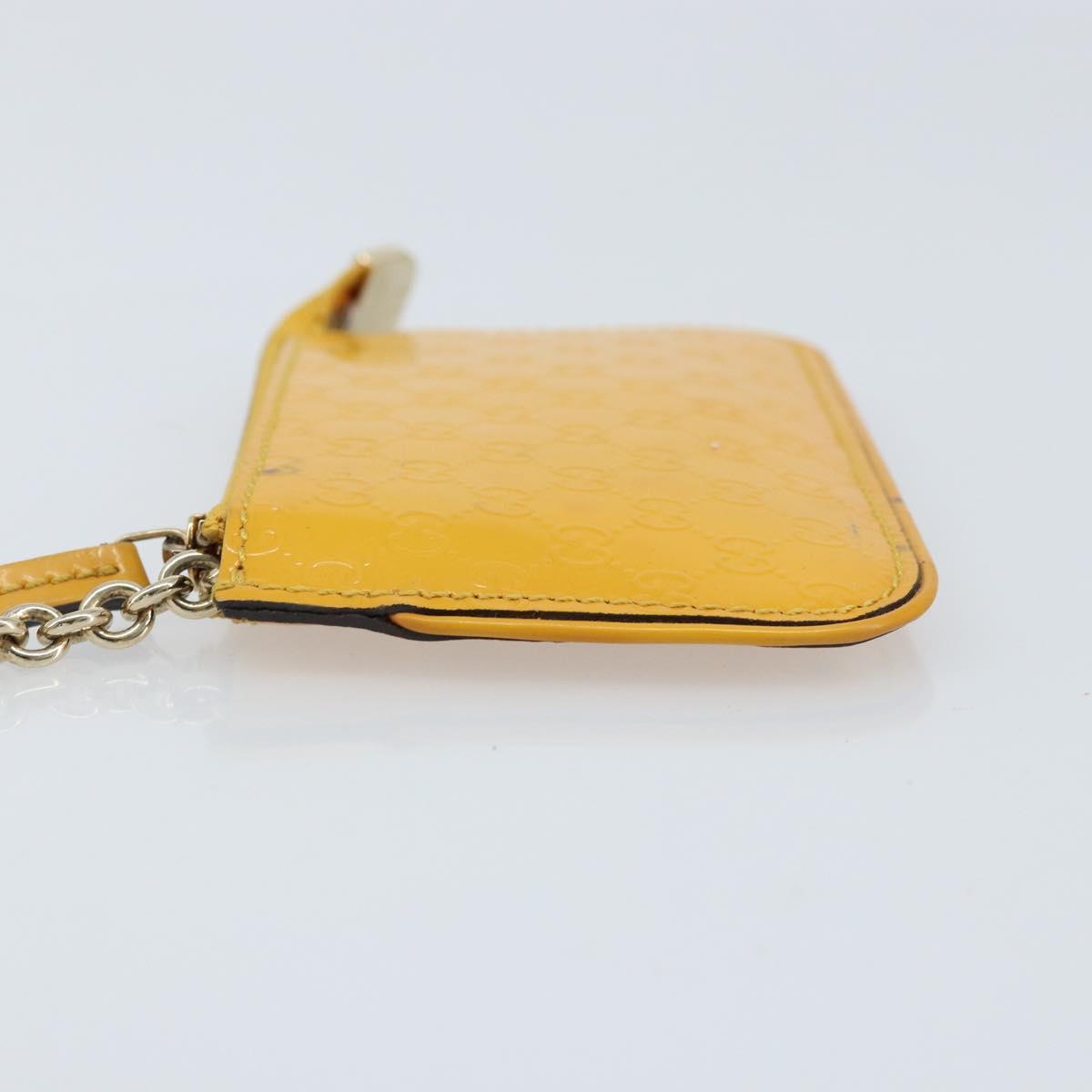GUCCI Micro GG Canvas Guccissima Coin Purse PVC Yellow 233183 Auth BA10953