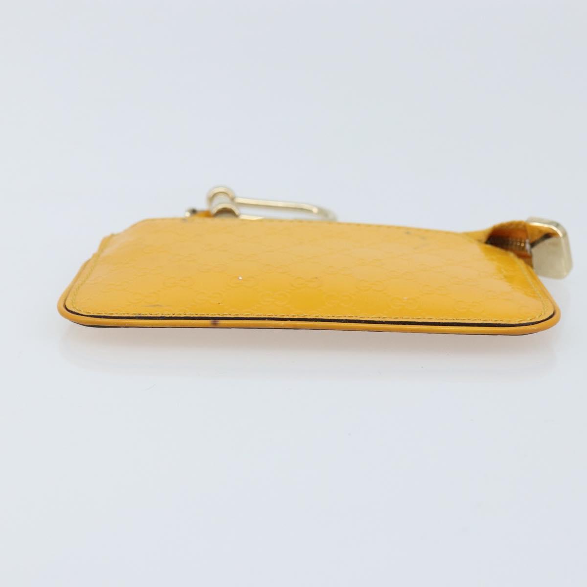 GUCCI Micro GG Canvas Guccissima Coin Purse PVC Yellow 233183 Auth BA10953