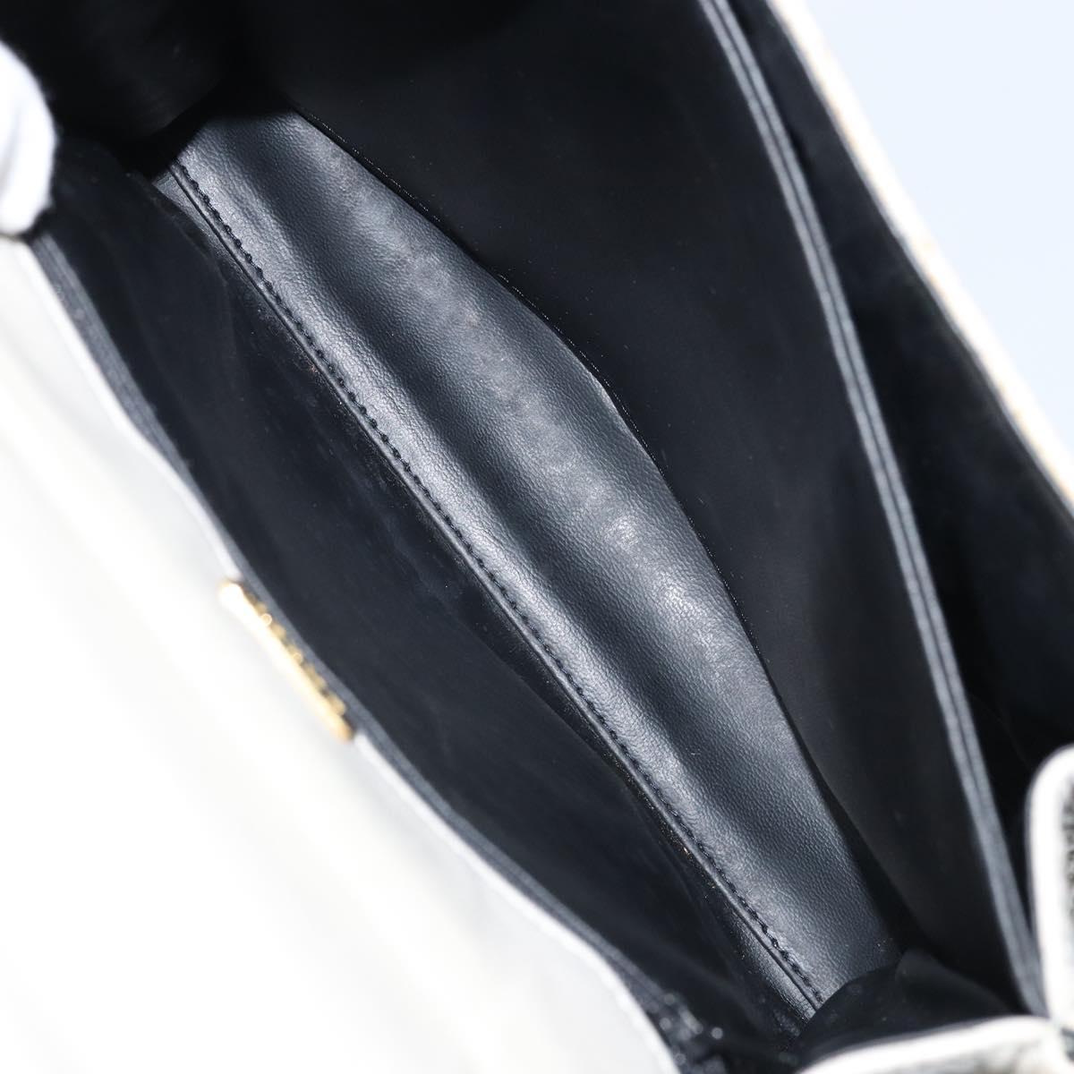 BALLY Hand Bag Leather Ivory Gold Auth BA10961