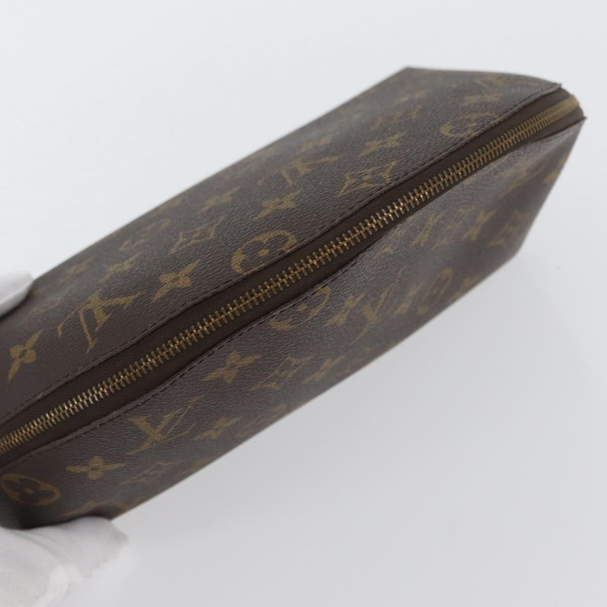 LOUIS VUITTON Monogram Trousse Demi Ronde Cosmetic Pouch M47520 LV Auth BA10964
