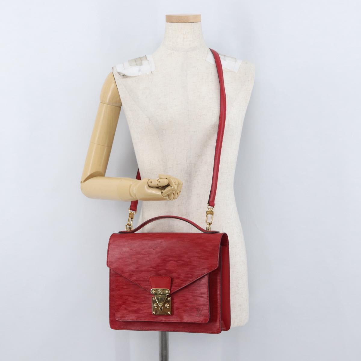 LOUIS VUITTON Epi Monceau 28 Hand Bag Red M40783 LV Auth BA10966
