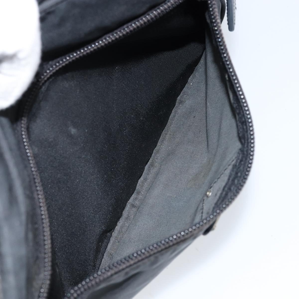 PRADA Shoulder Bag Nylon Black Silver Auth BA10971