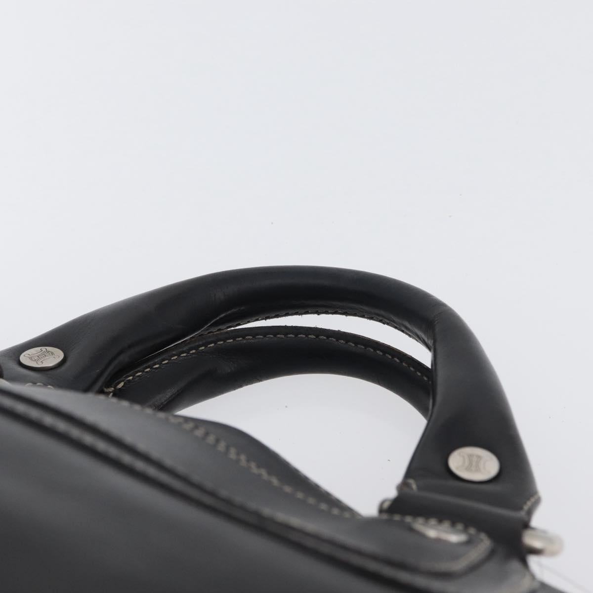 CELINE Boogie bag Hand Bag Leather Dark Brown Silver Auth BA10974