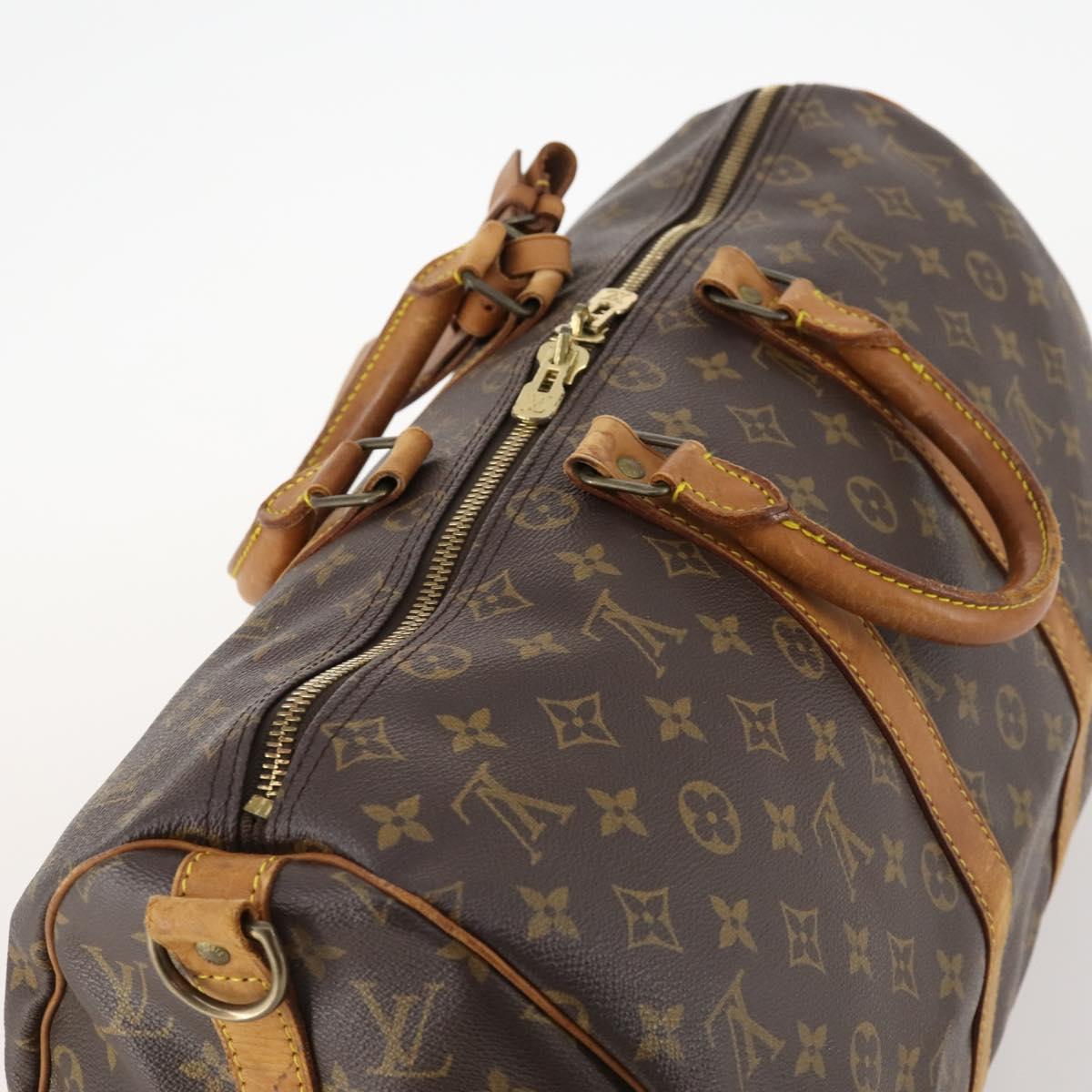 LOUIS VUITTON Monogram Keepall Bandouliere 45 Boston Bag M41418 LV Auth BA10975