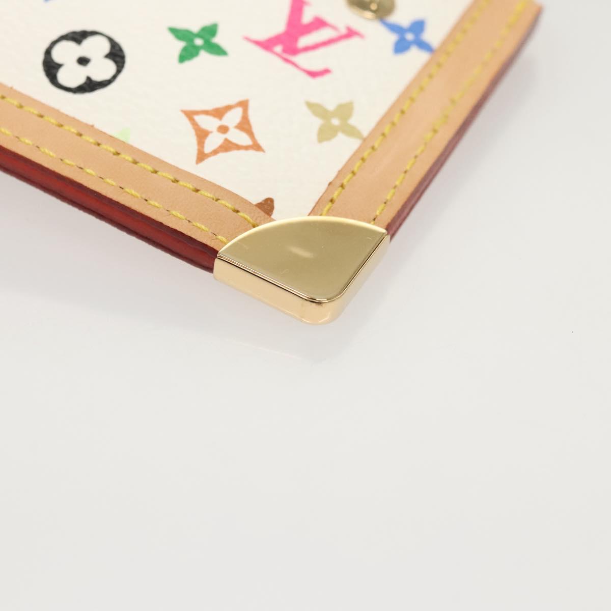 LOUIS VUITTON Monogram Multicolor Pochette Cles Purse White M92655 Auth BA1097AM
