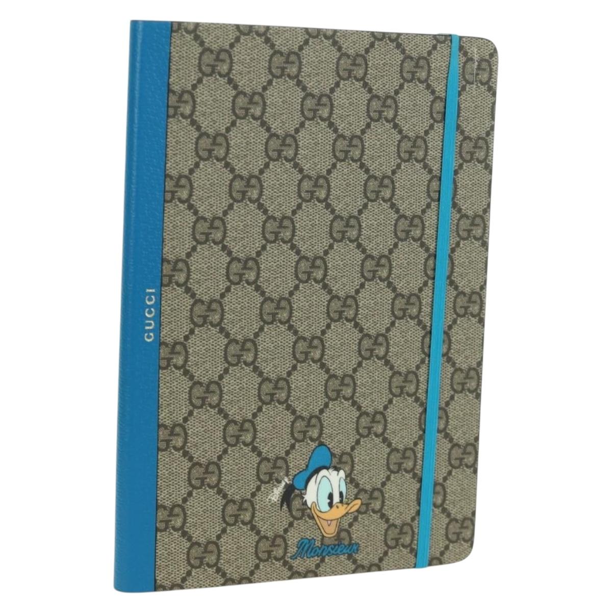 GUCCI GG Supreme Donald Paper Stationery PVC Beige Auth BA10983M