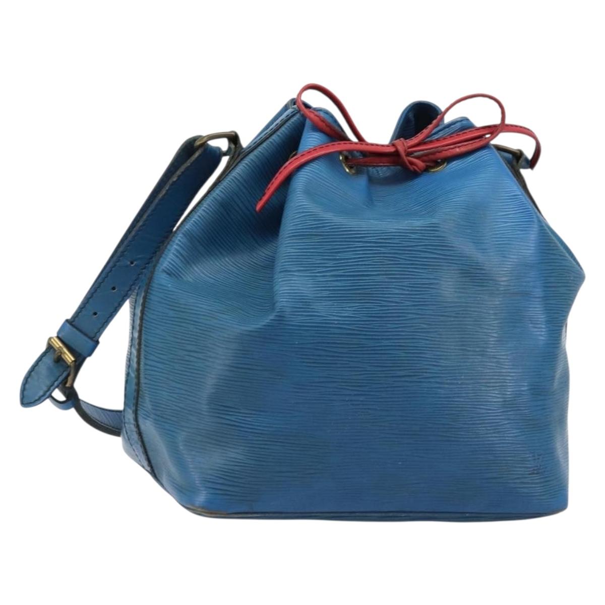 LOUIS VUITTON Epi Bicolor Petit Noe Shoulder Bag Castilian Red Blue Auth BA10999