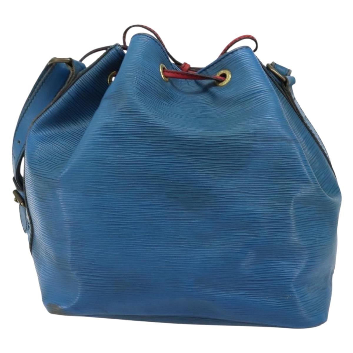 LOUIS VUITTON Epi Bicolor Petit Noe Shoulder Bag Castilian Red Blue Auth BA10999