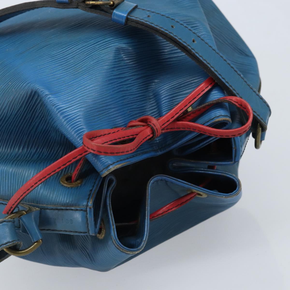 LOUIS VUITTON Epi Bicolor Petit Noe Shoulder Bag Castilian Red Blue Auth BA10999