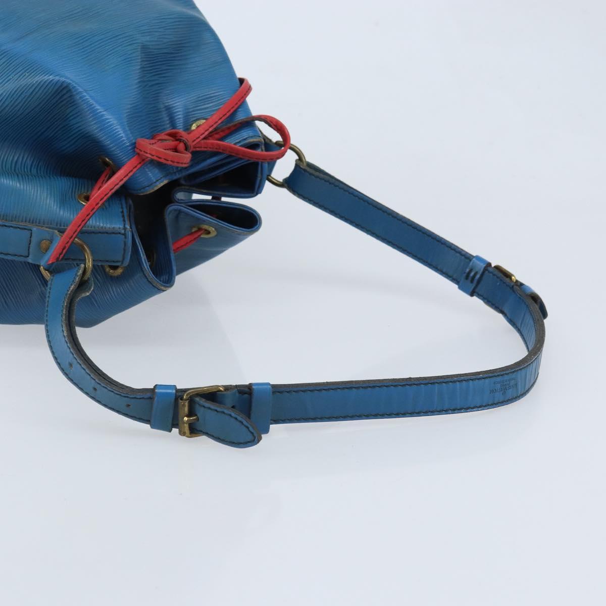 LOUIS VUITTON Epi Bicolor Petit Noe Shoulder Bag Castilian Red Blue Auth BA10999