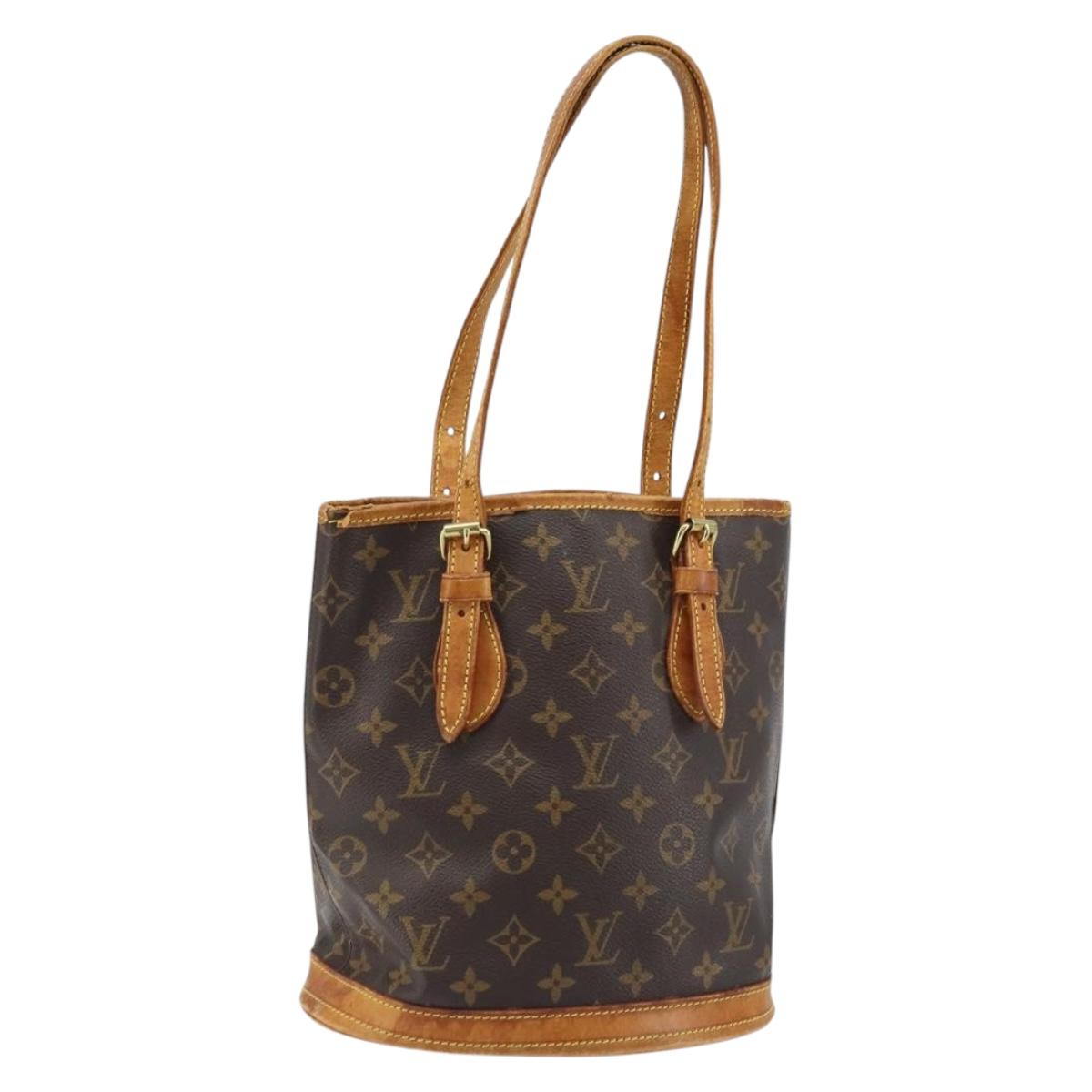LOUIS VUITTON Monogram Bucket PM Shoulder Bag M42238 LV Auth BA11001