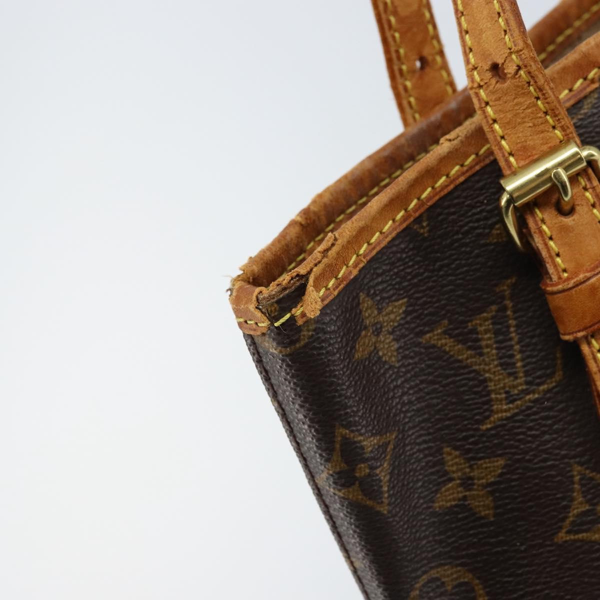 LOUIS VUITTON Monogram Bucket PM Shoulder Bag M42238 LV Auth BA11001