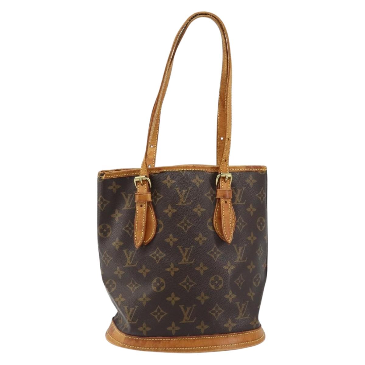 LOUIS VUITTON Monogram Bucket PM Shoulder Bag M42238 LV Auth BA11001