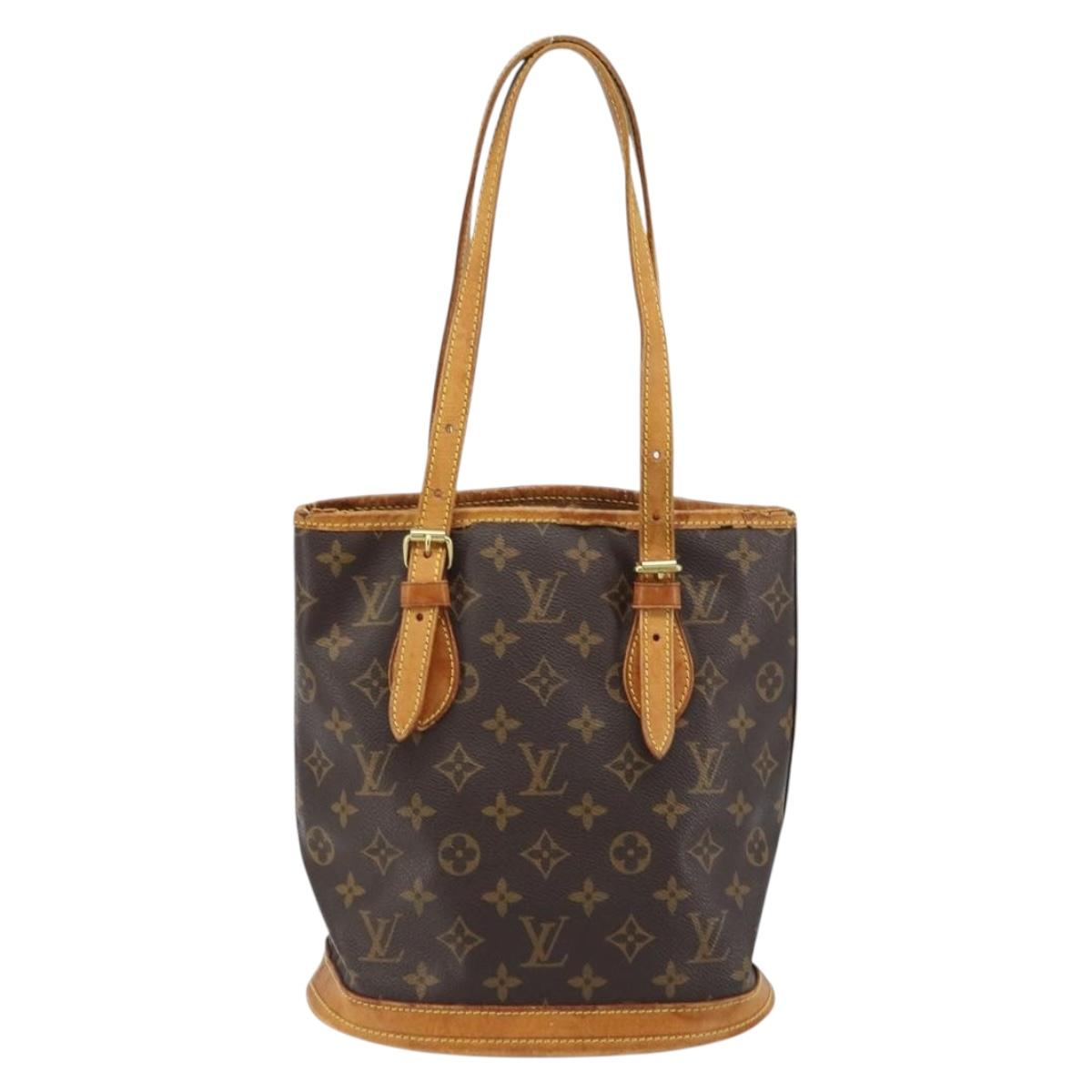 LOUIS VUITTON Monogram Bucket PM Shoulder Bag M42238 LV Auth BA11001