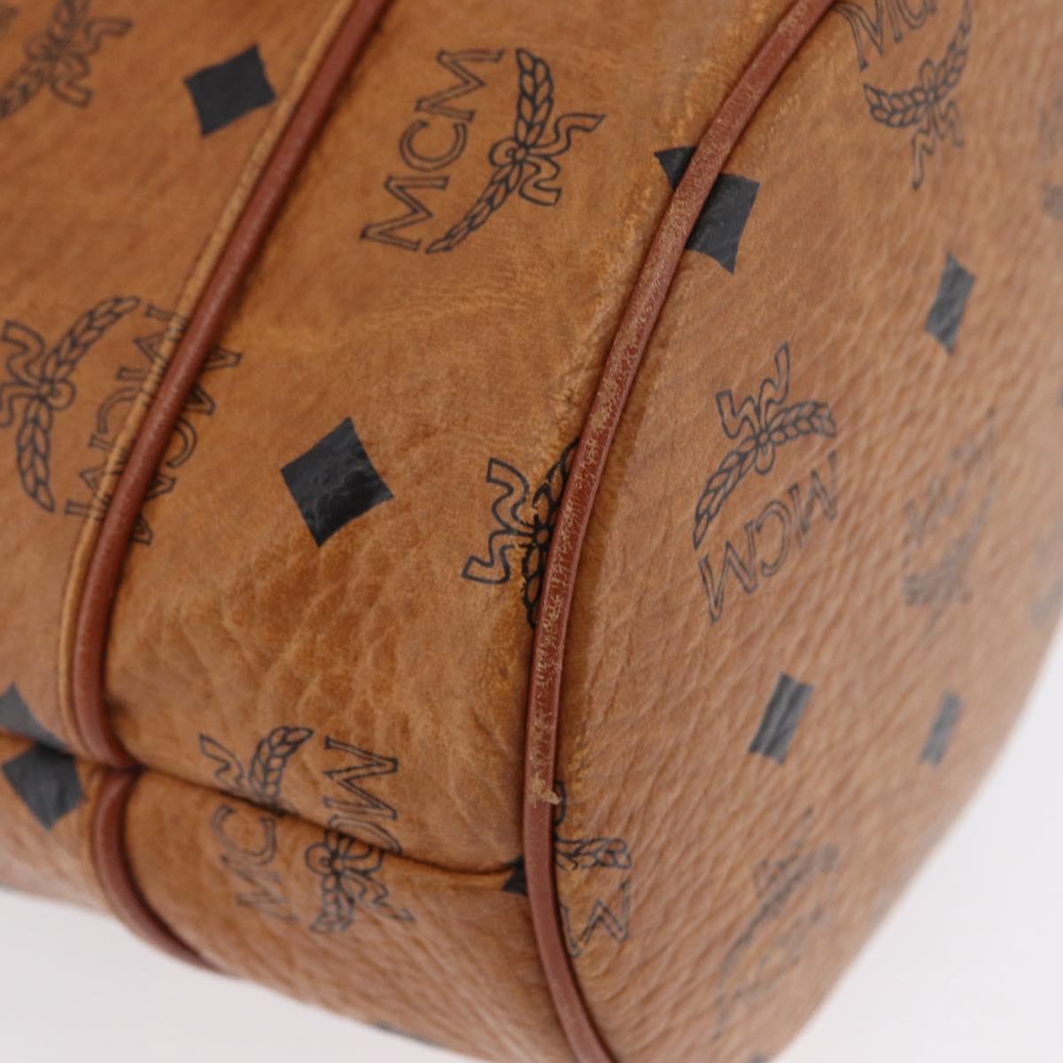 MCM Vicetos Logogram Shoulder Bag PVC Leather Brown Gold Auth BA11006