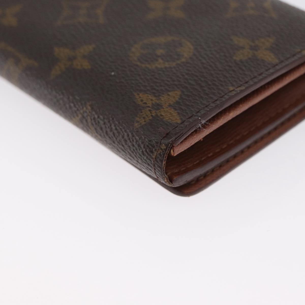 LOUIS VUITTON Monogram Porte Monnaie Billets Tresor Wallet M61730 Auth BA11009