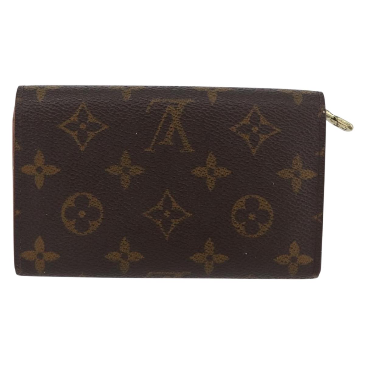 LOUIS VUITTON Monogram Porte Monnaie Billets Tresor Wallet M61730 Auth BA11009