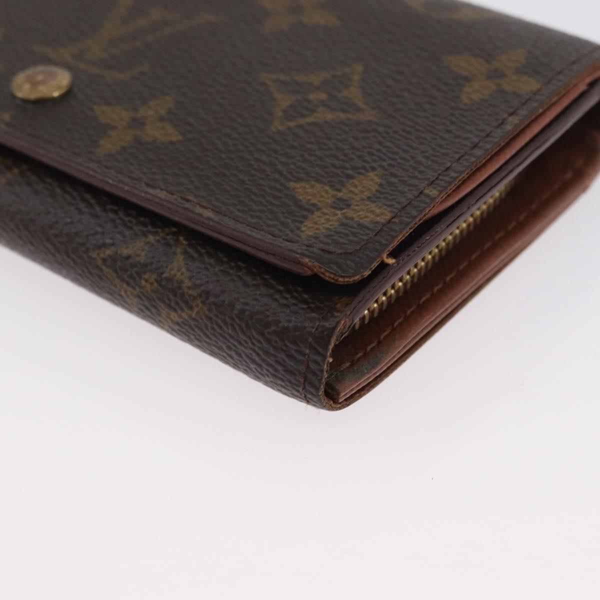 LOUIS VUITTON Monogram Porte Monnaie Billets Tresor Wallet M61730 Auth BA11009