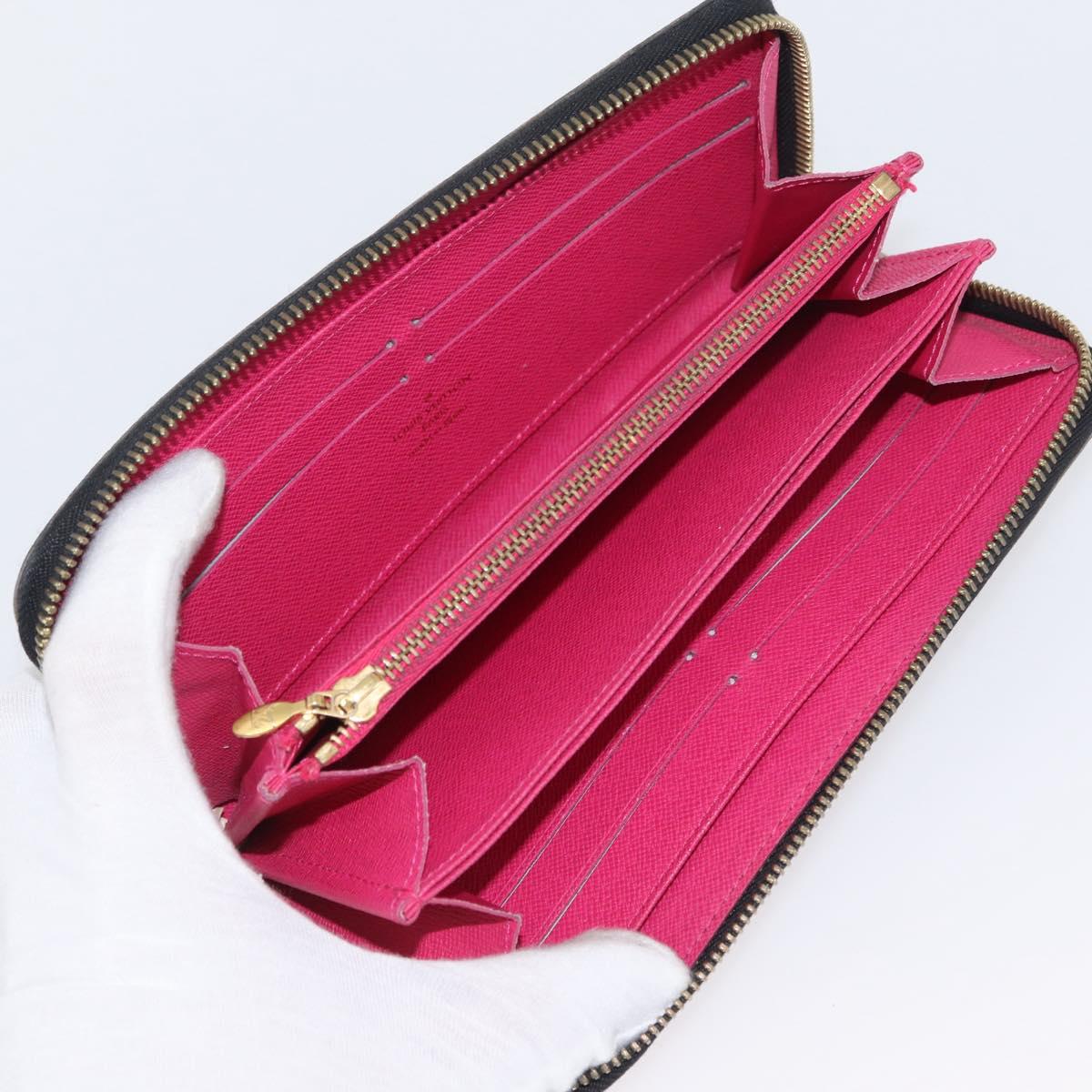 LOUIS VUITTON Multicolor Zippy Wallet Long Wallet Black M60243 LV Auth BA11010