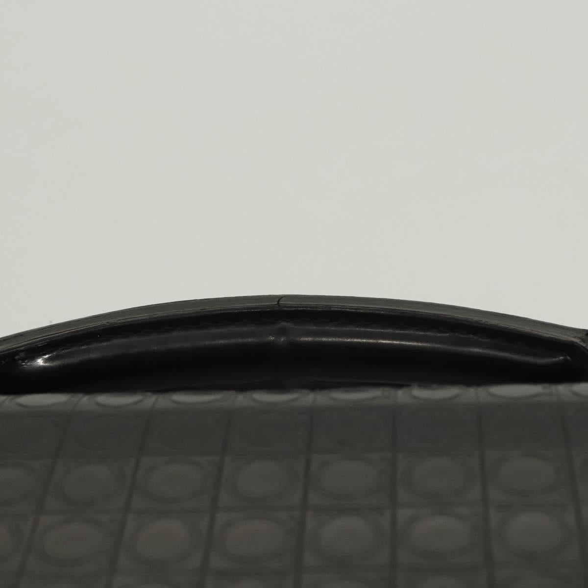Salvatore Ferragamo Gancini Hand Bag Leather Black Silver Auth BA1103