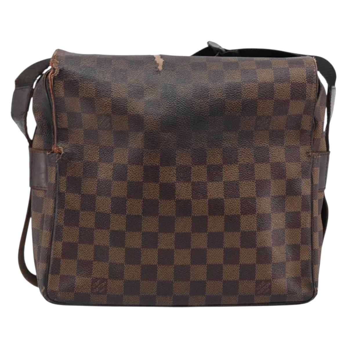 LOUIS VUITTON Damier Ebene Naviglio Shoulder Bag N45255 LV Auth BA11043
