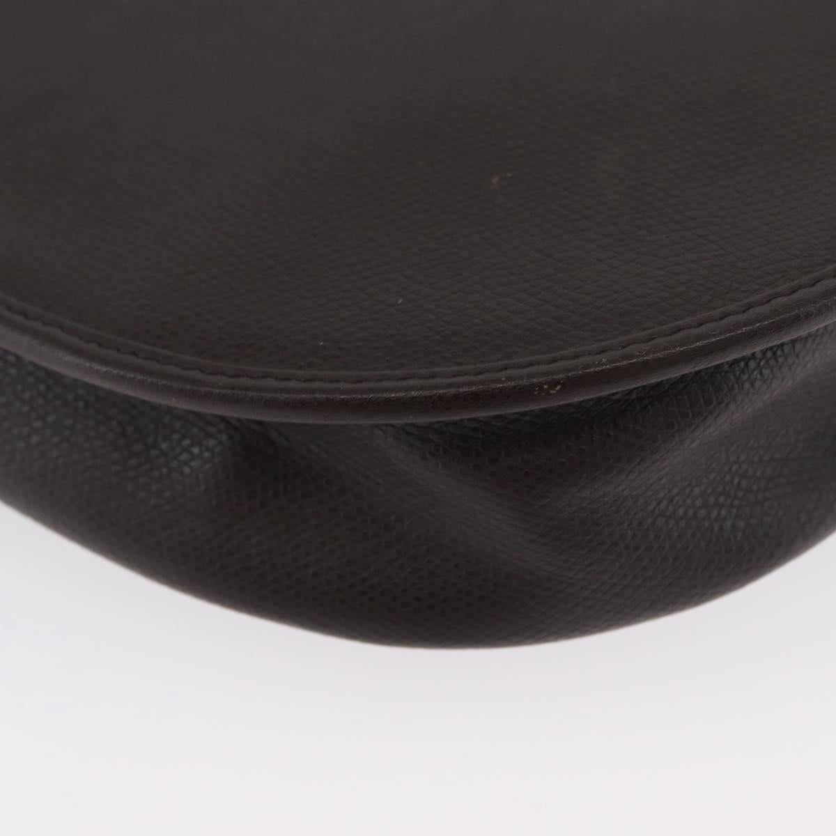 Christian Dior Shoulder Bag Leather Brown Gold Auth BA11045
