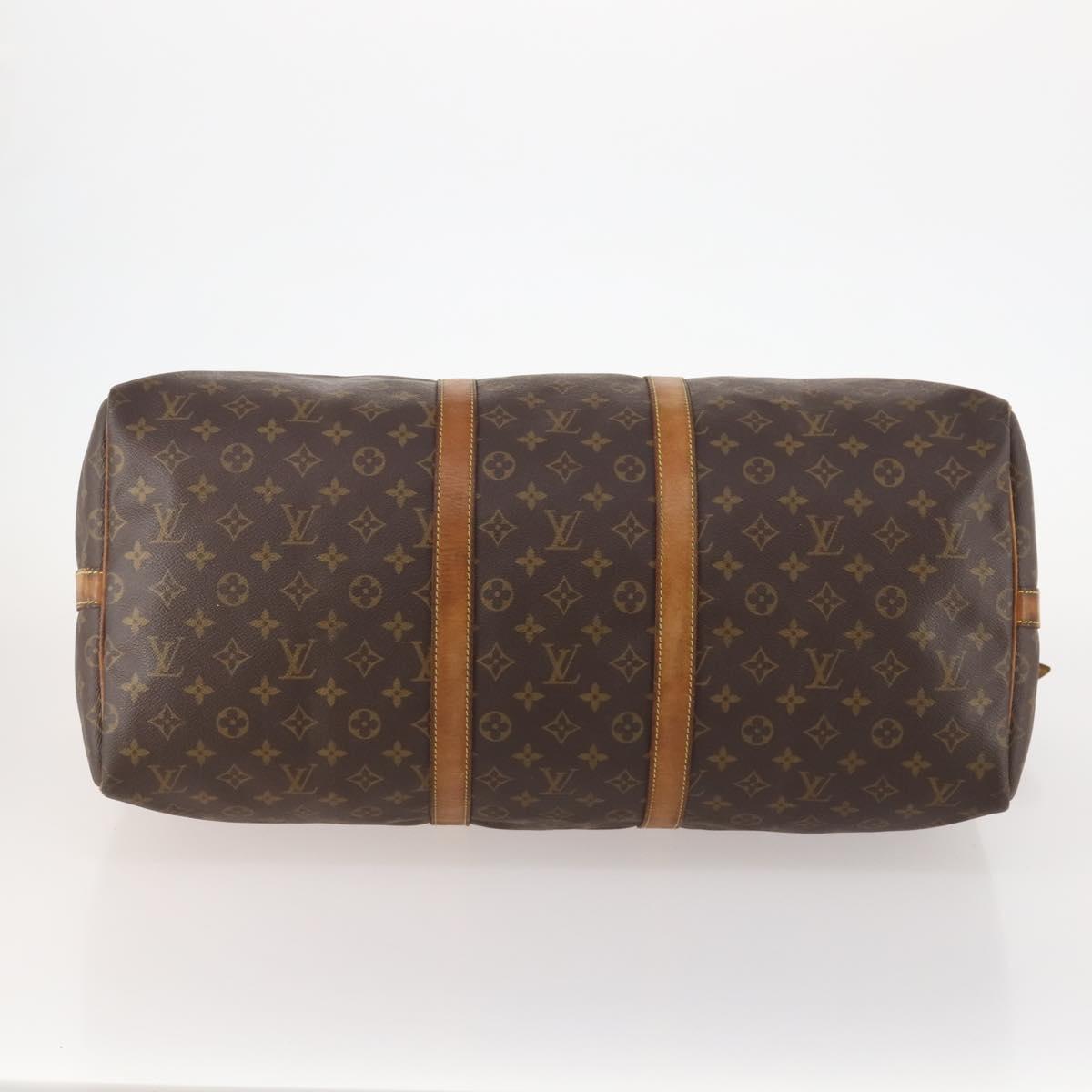 LOUIS VUITTON Monogram Keepall Bandouliere 55 Boston Bag M41414 LV Auth BA11072