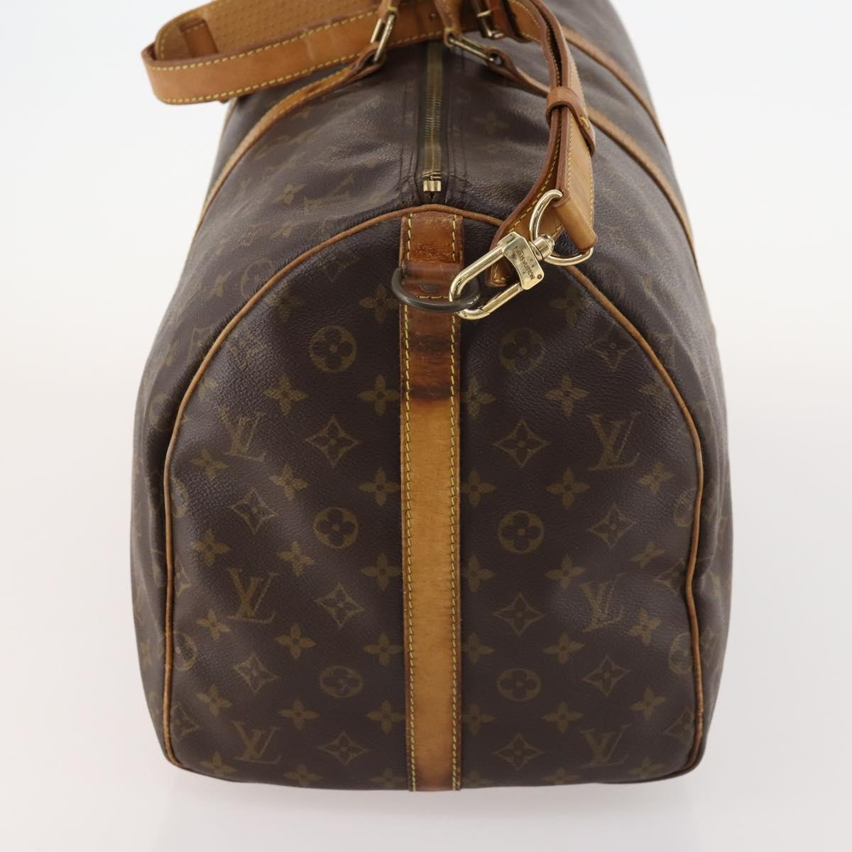 LOUIS VUITTON Monogram Keepall Bandouliere 55 Boston Bag M41414 LV Auth BA11072