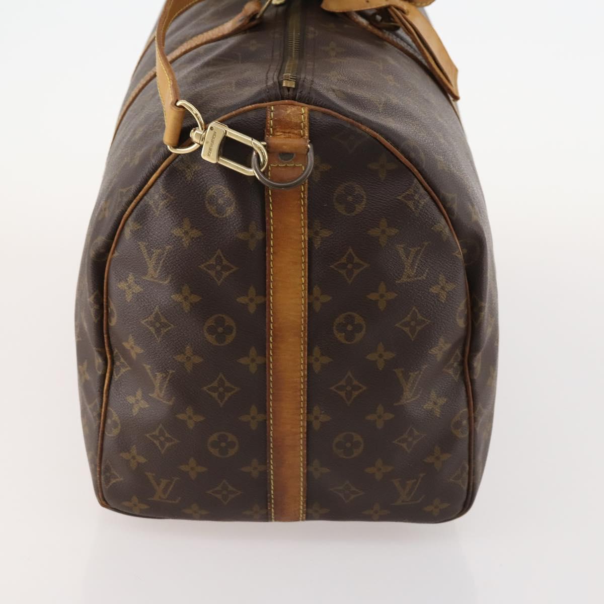 LOUIS VUITTON Monogram Keepall Bandouliere 55 Boston Bag M41414 LV Auth BA11072
