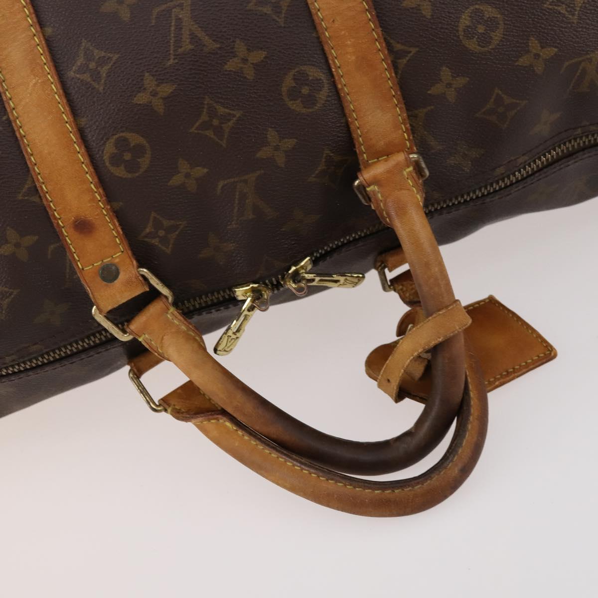 LOUIS VUITTON Monogram Keepall Bandouliere 55 Boston Bag M41414 LV Auth BA11072