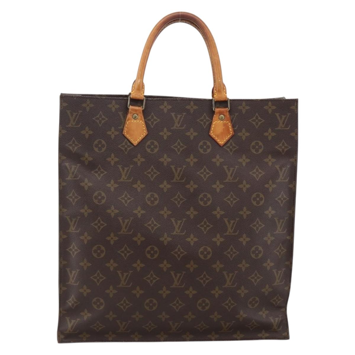 LOUIS VUITTON Monogram Sac Plat Hand Bag M51140 LV Auth BA11074