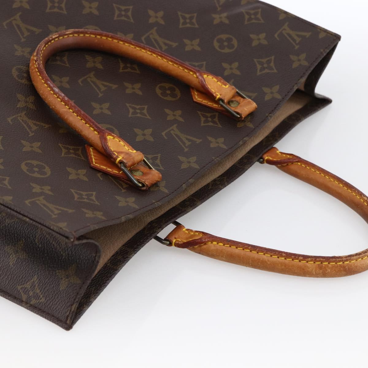LOUIS VUITTON Monogram Sac Plat Hand Bag M51140 LV Auth BA11074