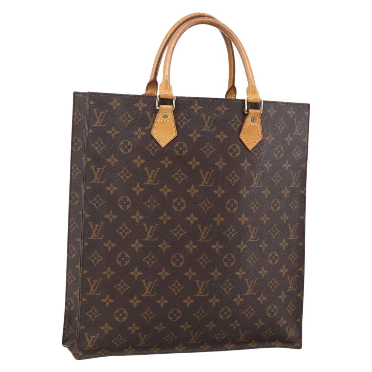 LOUIS VUITTON Monogram Sac Plat Hand Bag M51140 LV Auth BA11075