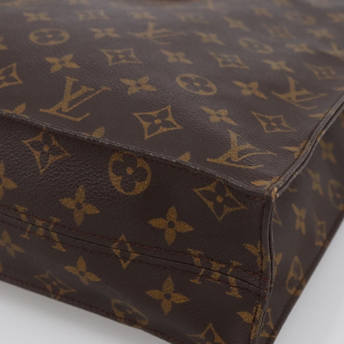 LOUIS VUITTON Monogram Sac Plat Hand Bag M51140 LV Auth BA11075