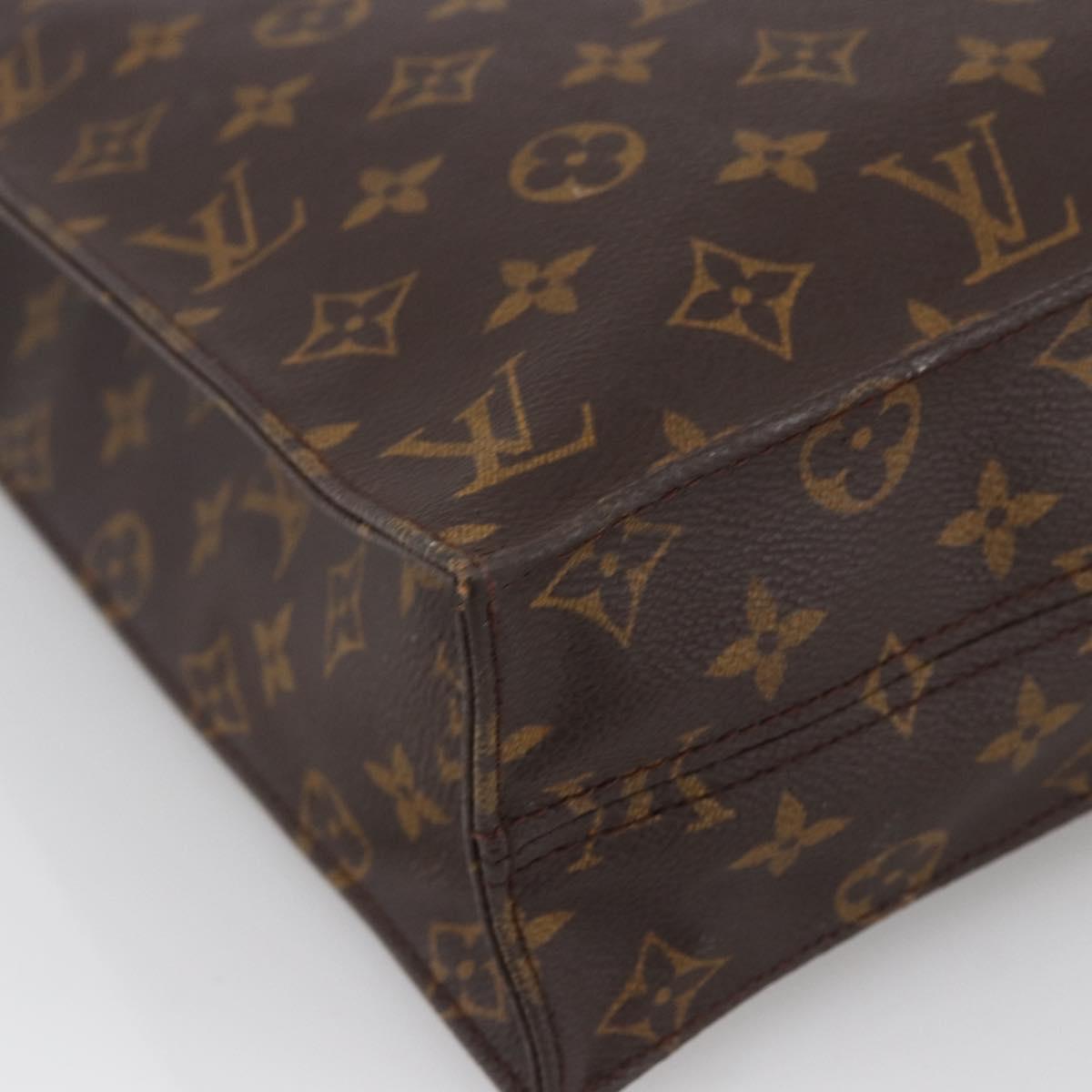 LOUIS VUITTON Monogram Sac Plat Hand Bag M51140 LV Auth BA11075
