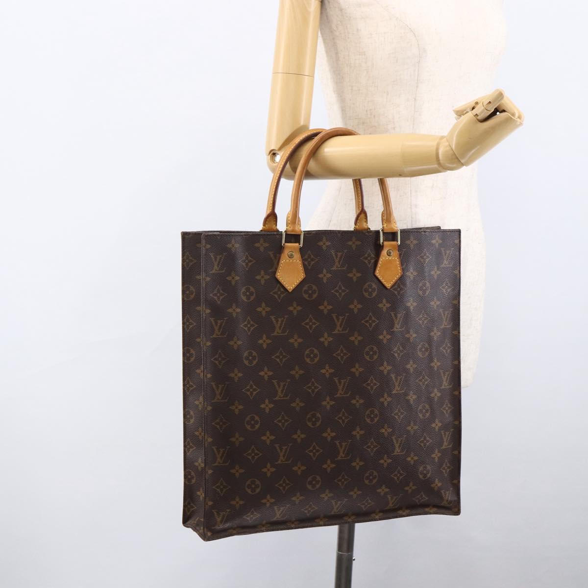 LOUIS VUITTON Monogram Sac Plat Hand Bag M51140 LV Auth BA11075