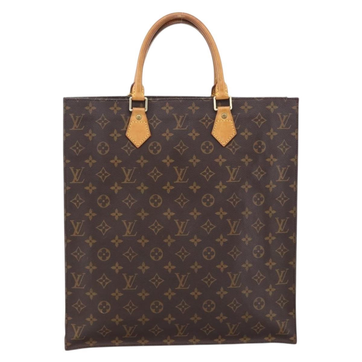 LOUIS VUITTON Monogram Sac Plat Hand Bag M51140 LV Auth BA11075