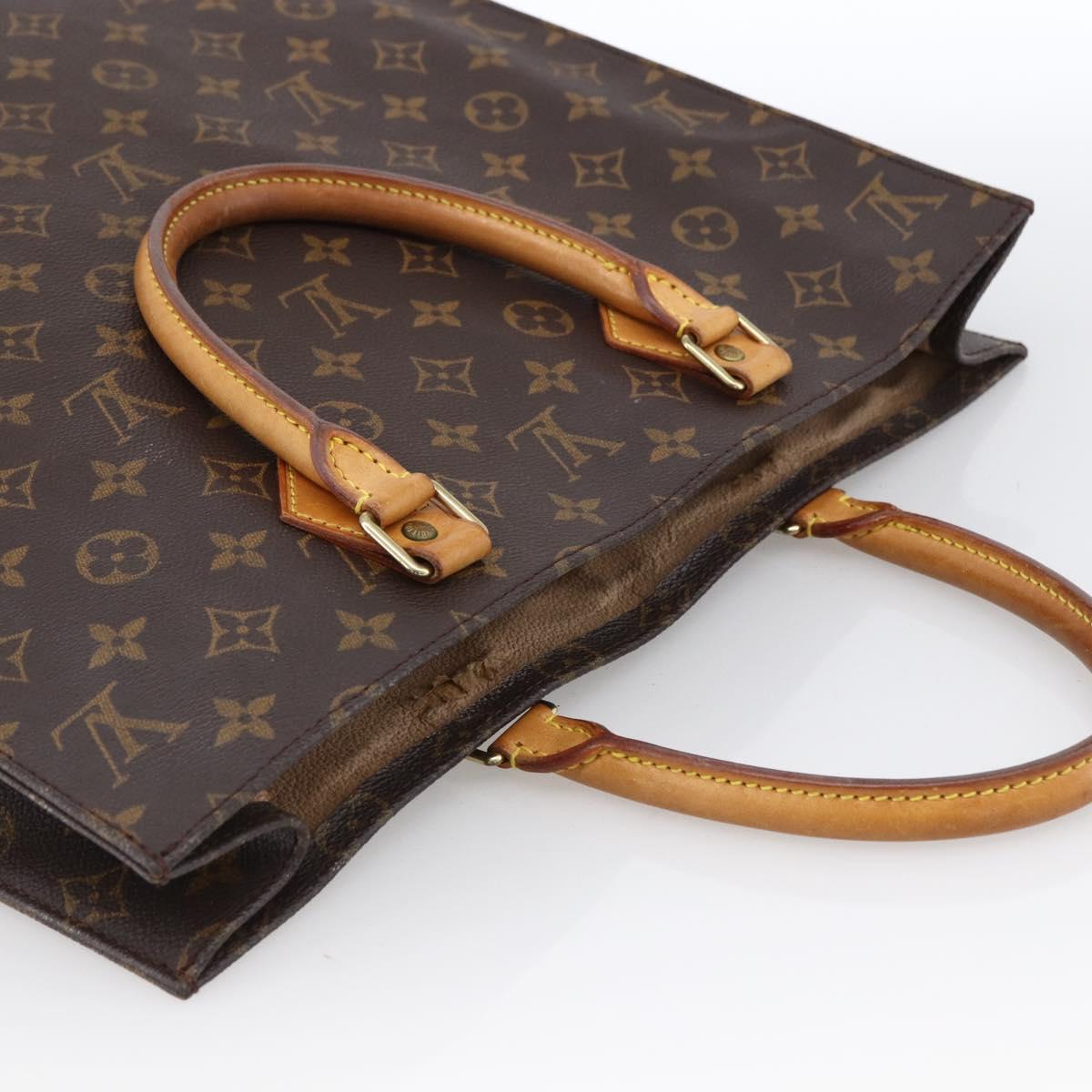 LOUIS VUITTON Monogram Sac Plat Hand Bag M51140 LV Auth BA11075