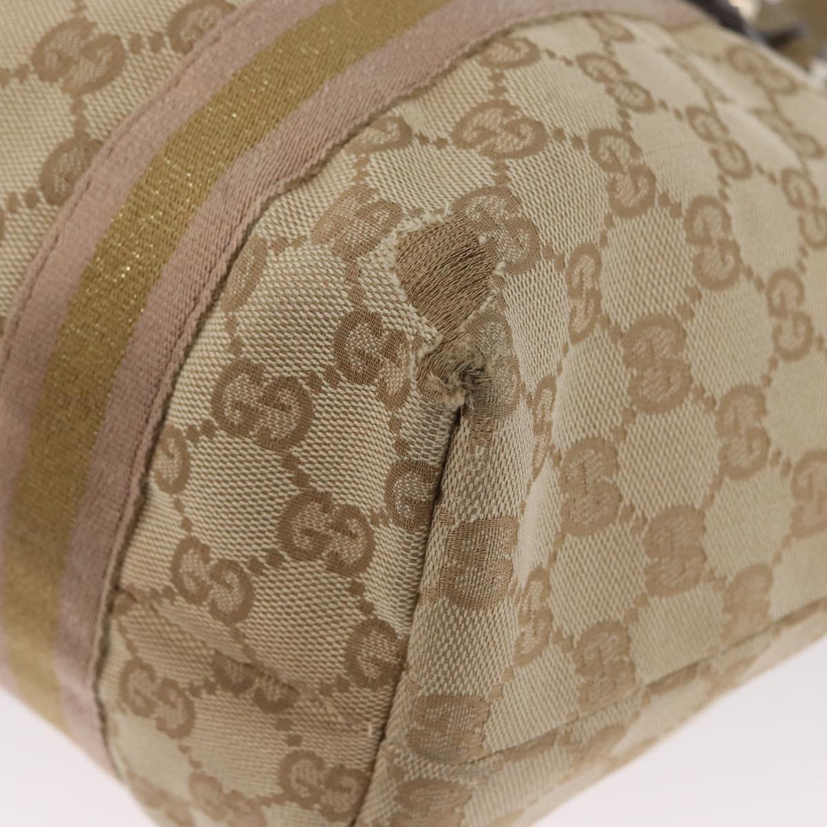 GUCCI GG Canvas Tote Bag Beige Gold 137396 Auth BA11082