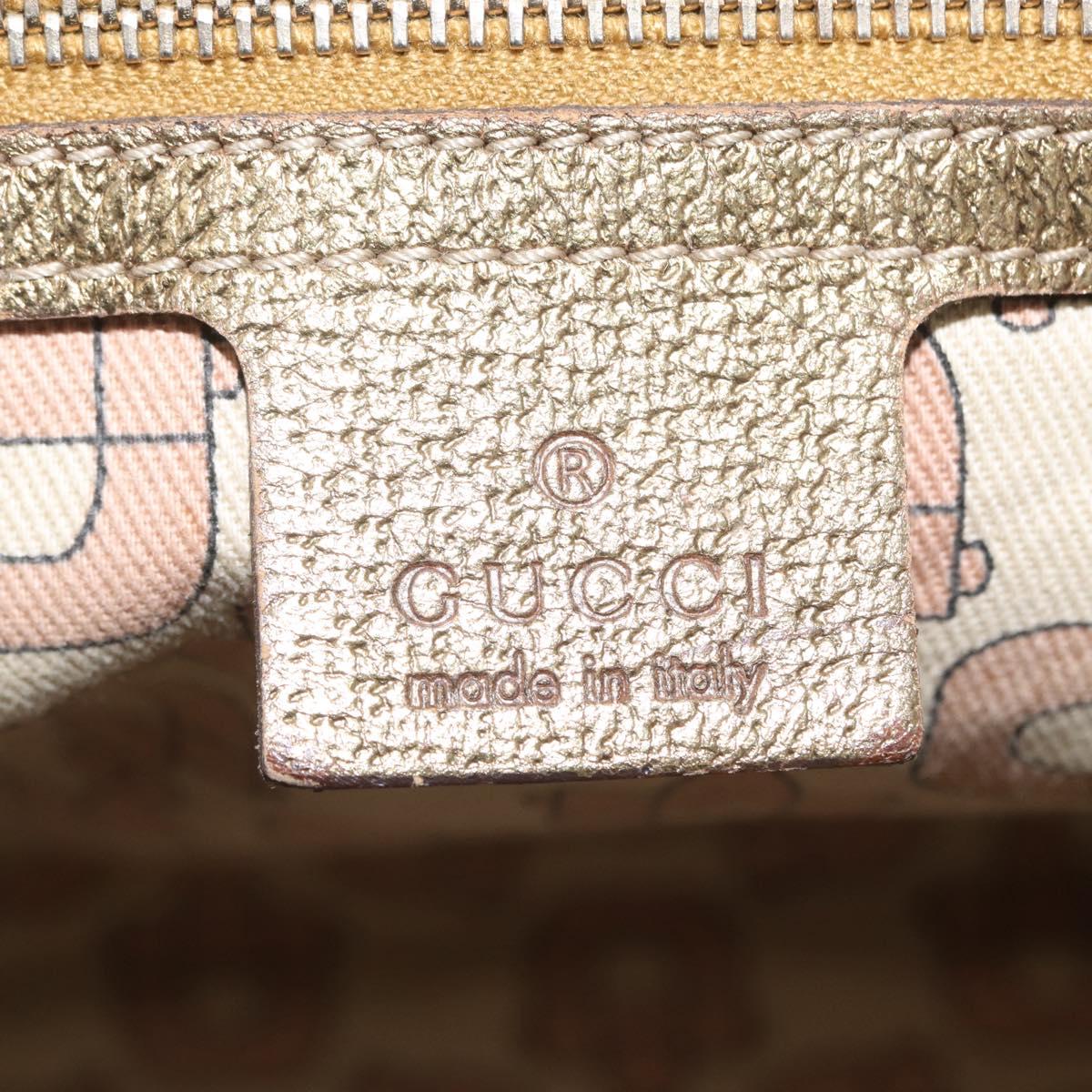 GUCCI GG Canvas Tote Bag Beige Gold 137396 Auth BA11082